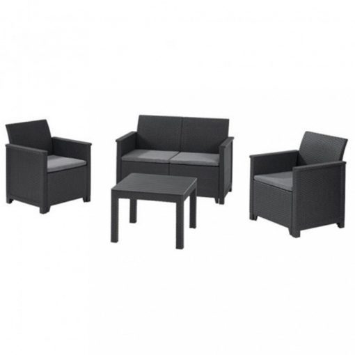 Emma rattan garden furniture set with chicago table