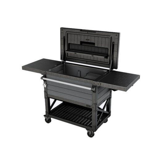 Patio cooler & Beverage cart grill table gray