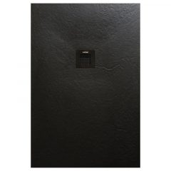   AREZZO design SOLIDSoft shower tray 120x90 cm, BLACK, with matching drain (2 boxes)