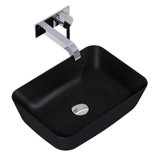 AREZZO design countertop washbasin RENI 46x33, matt black