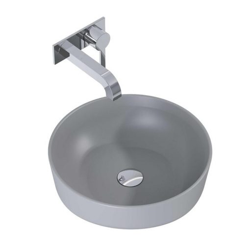 AREZZO design countertop washbasin LORCA 42x42 matt silver grey