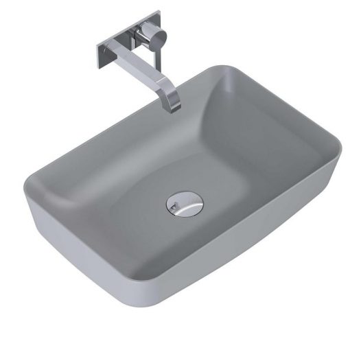 AREZZO design countertop washbasin NOMIA 50x39, matt silver grey