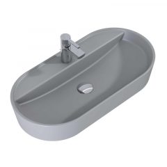   AREZZO design countertop washbasin BABETTE 82X41 matt silver grey