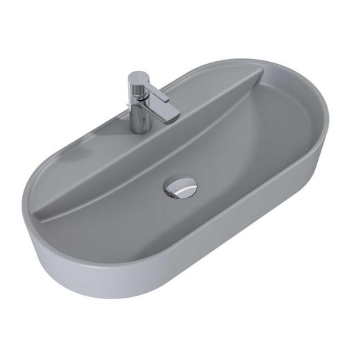 AREZZO design countertop washbasin BABETTE 82X41 matt silver grey