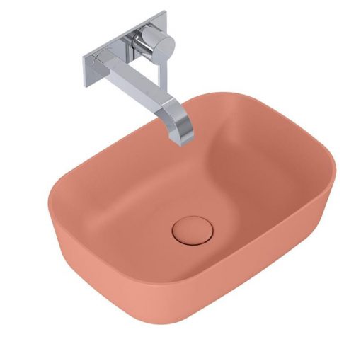 AREZZO design countertop washbasin RENI 46x33, terra pink