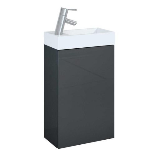 AREZZO design MINI 40 1-door Anthracite (base cabinet + wash basin)