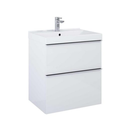 AREZZO design MONTEREY 60 cm base cabinet with 2 drawers Mf. in white, with a chiffon cutout