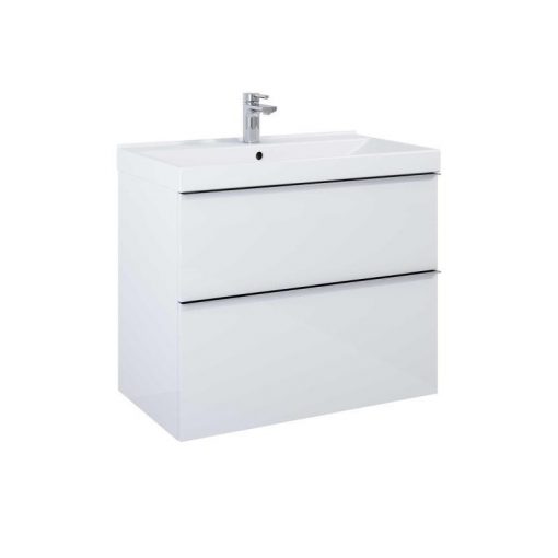 AREZZO design MONTEREY 80 cm base cabinet with 2 drawers Mf. in white, with a chiffon cutout