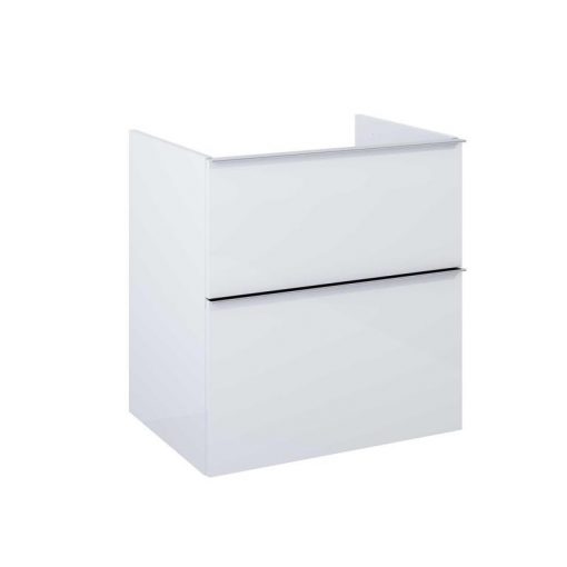 AREZZO design MONTEREY 60 cm base cabinet with 2 drawers Mf. in white color, without siphon cutout