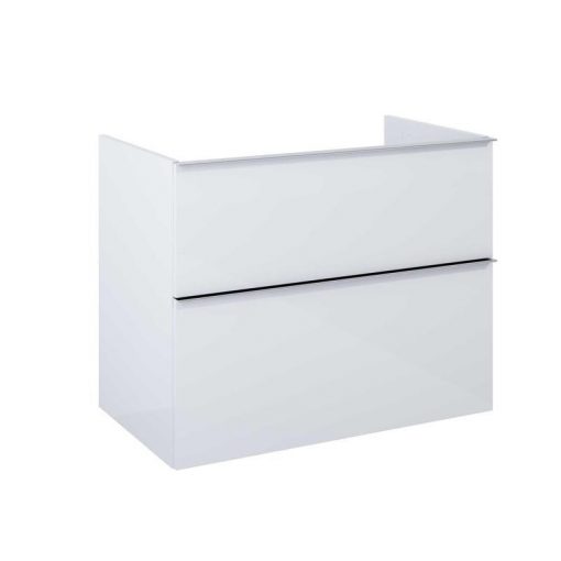 AREZZO design MONTEREY 80 cm base cabinet with 2 drawers Mf. in white, without siphon cutout