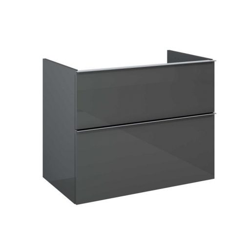 AREZZO design MONTEREY 80 cm base cabinet with 2 drawers Mf. in anthracite color, without siphon cutout