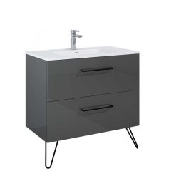   AREZZO design CARMEL 90 cm base cabinet with 2 drawers, Anthracite color