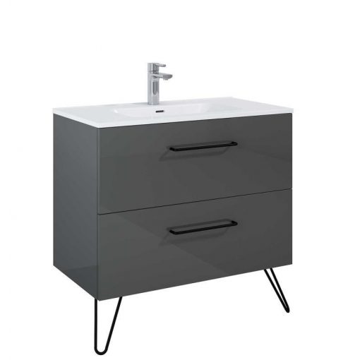 AREZZO design CARMEL 90 cm base cabinet with 2 drawers, Anthracite color