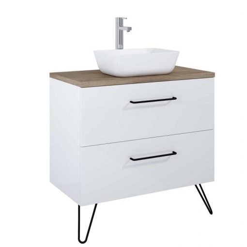 AREZZO design CARMEL 90 cm base cabinet with 2 drawers, Mf. In white color