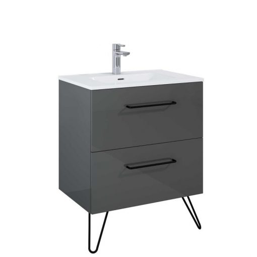 AREZZO design CARMEL 70 cm base cabinet with 2 drawers, Anthracite color