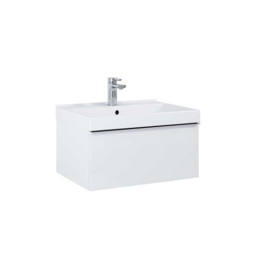 AREZZO design MONTEREY 60 cm base cabinet with 1 drawer in Matt White color, with siphon cut-out