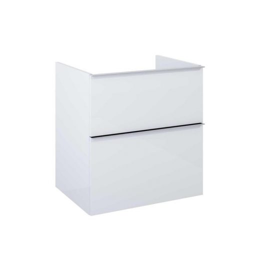 AREZZO design MONTEREY 60 cm base cabinet with 2 drawers in Matt White color, without siphon cut-out