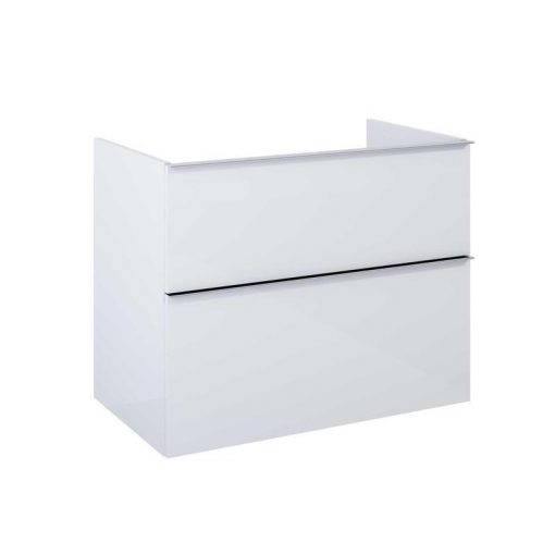 AREZZO design MONTEREY 80 cm base cabinet with 2 drawers in Matt White color, without siphon cut-out