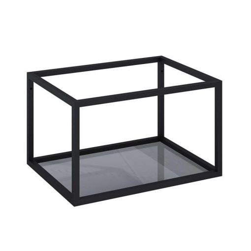 AREZZO design MONTEREY bottom shelf black metal frame 60, with graphite gray glass shelf