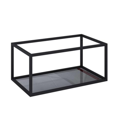 AREZZO design MONTEREY bottom shelf black metal frame 80, with graphite gray glass shelf