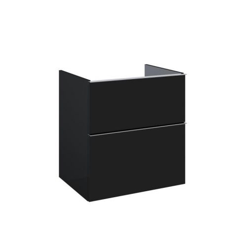 AREZZO design MONTEREY 60 cm base cabinet with 2 drawers in matt black, without siphon cut-out