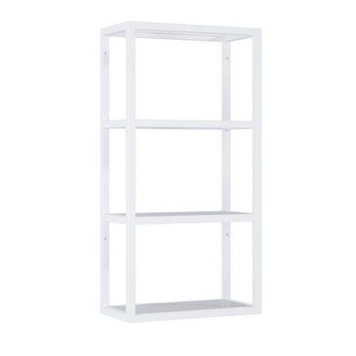 AREZZO design MONTEREY Hanging shelf with glass 40/80 matt white (21.6)