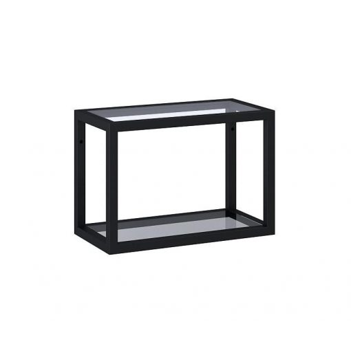 AREZZO design MONTEREY Hanging shelf with glass 40/28 matt black (21.6)