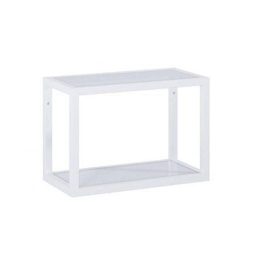 AREZZO design MONTEREY Hanging shelf with glass 40/28 matt white (21.6)