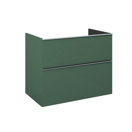 AREZZO design MONTEREY 80 cm base cabinet with 2 drawers in Matt Green color, without siphon cut-out