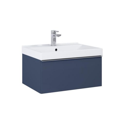 AREZZO design MONTEREY 60 cm base cabinet with 1 drawer in Matt Blue color, siphon cut-out