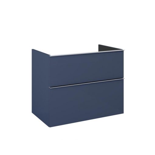 AREZZO design MONTEREY 80 cm base cabinet with 2 drawers in Matt Blue color, without siphon cut-out