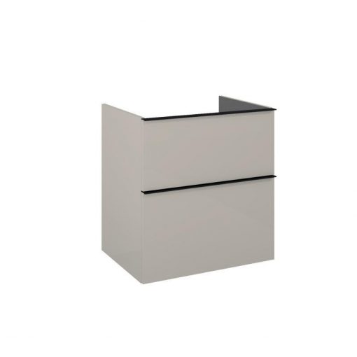 AREZZO design MONTEREY 60 cm base cabinet with 2 drawers in Matt Beige color, without siphon cut-out