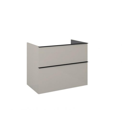 AREZZO design MONTEREY 80 cm base cabinet with 2 drawers in Matt beige color, without siphon cut-out