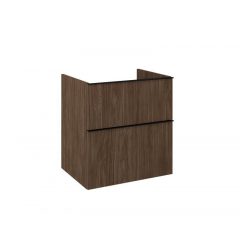   AREZZO design MONTEREY 60 cm base cabinet with 2 drawers in Lincoln walnut color, without siphon cut-out