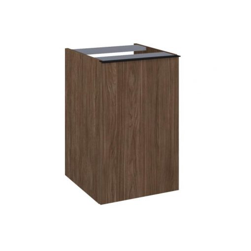 AREZZO design MONTEREY 40 cm side cabinet with laundry basket in Lincoln walnut color