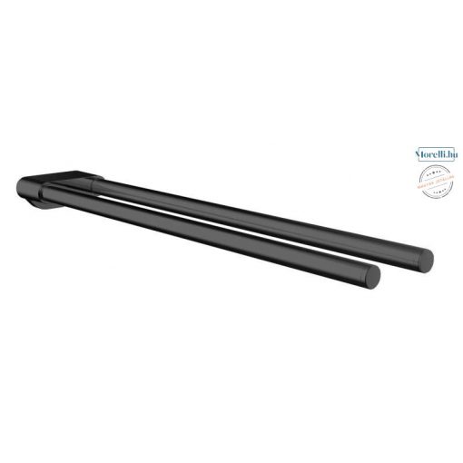 AREZZO design NORO 2-branch towel rack, black