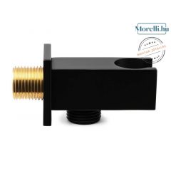 AREZZO design black shower holder with hose connector