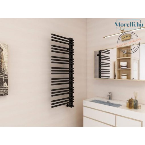 AREZZO design LINEAR BLACK 1200x500 towel drying radiator AR-LR12050B