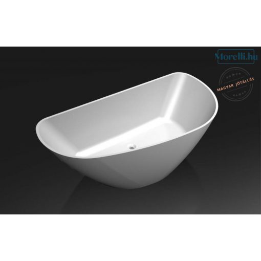 AREZZO design MARYLAND cast marble freestanding bathtub, glossy white