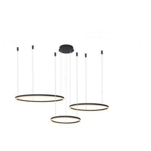 Pendant Black Halo with remote control LED100+80+60 AZZARDO 4975