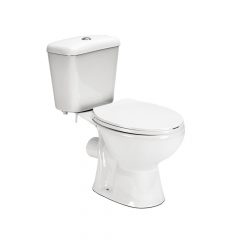 Cleano monobloc toilet with rear outlet and seat