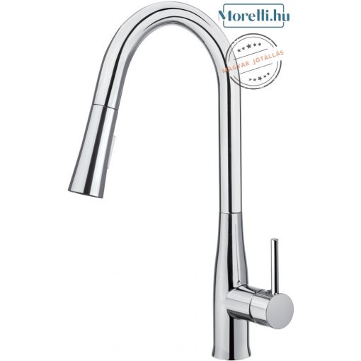 DEANTE-BDH-072M LUKRECJA Chrome Color Kitchen Faucet Single Lever, Mixer Pull Out, Swivel Spout