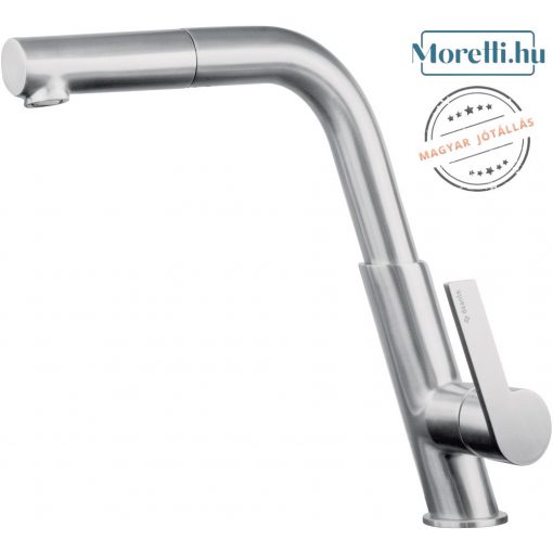 DEANTE-BQS-F73M SILIA Brushed steel Colored Kitchen Faucet Single lever, Mixer Pull-out, rotatable Spout