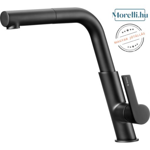 DEANTE-BQS-N73M SILIA Black Color Kitchen Faucet Single Lever, Mixer Pull Out, Rotatable Spout