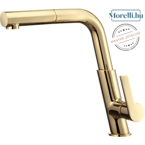 DEANTE-BQS-Z73M SILIA Gold Color Kitchen Faucet Single Lever, Mixer Pull Out, Swivel Spout