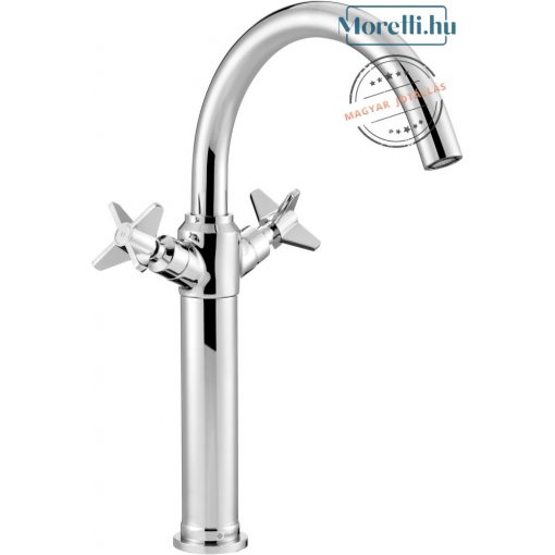 DEANTE-BQT-025D TEMISTO Chrome-Colored Washbasin Faucet Two-Lever Rotatable Spout