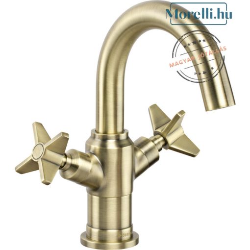 DEANTE-BQT-M21D TEMISTO Brass Color Washbasin Faucet Double Lever Rotatable Spout