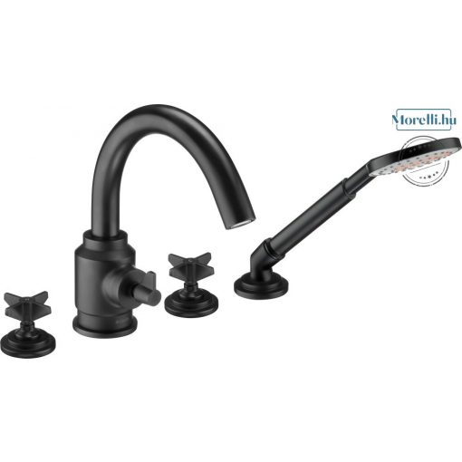 DEANTE-BQT-N14D TEMISTO Black Tub Filler Faucet Double Lever Fixed Spout