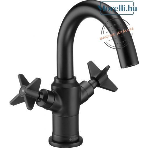 DEANTE-BQT-N21D TEMISTO Black Color Washbasin Faucet Double Lever Rotatable Spout