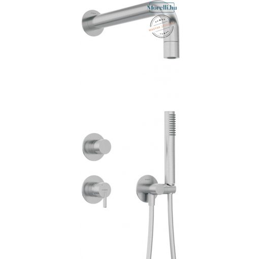 DEANTE-NQS-F9XK SILIA Brushed steel Color Wall flush Under shower set Single lever, mixer Fixed Spout